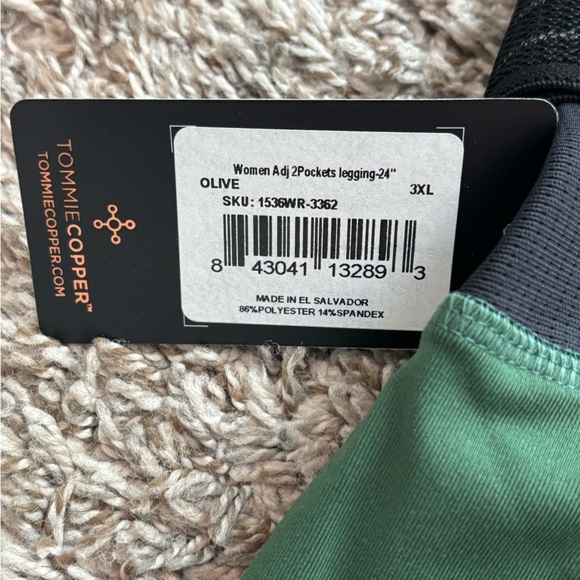 Tommie Copper Women’s Adjustable 2-Pocket Leggings – Olive – Size 3XL - Picture 3 of 7